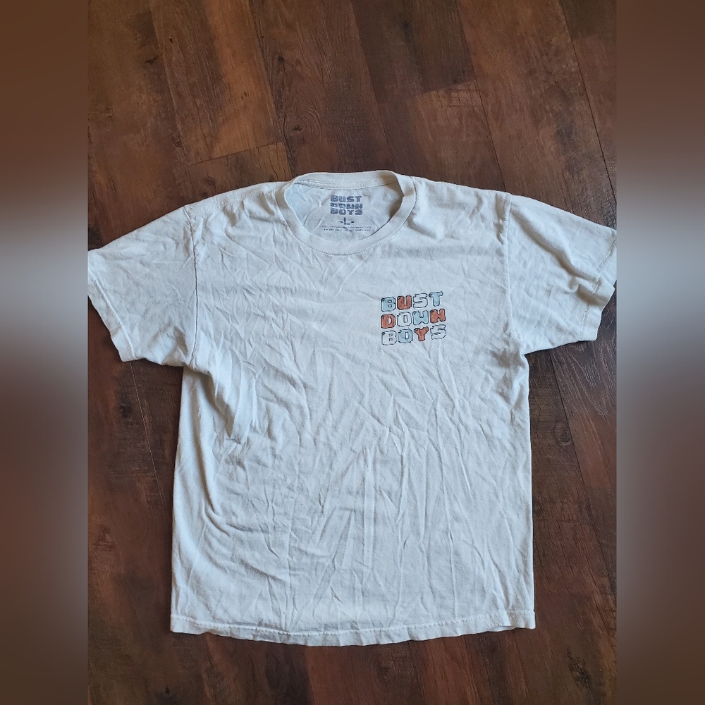 Vintage Bust Down Boys White Tee Size L